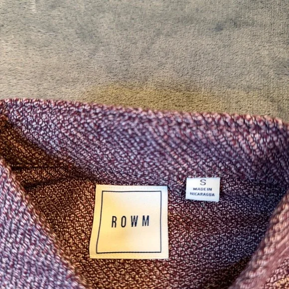 ROWM Taos Canyon Shirt Jacket Mens Small Burgundy Textured Heavyweight Button Up - Picture 2 of 12